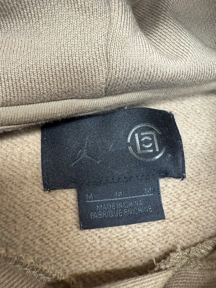 Moletom com capuz Jordan x Clot estampa de logotipo cruzado branco médio raro masculino marrom/coleira - Imagem 4 de 4