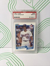 Juan Gonzalez, 1990 Fleer Rookie Card, #297, Graded PSA 9 Texas Rangers. rookie card picture