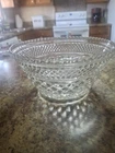 Anchor Hocking Wexford Diamond Cut Glass 9.5" Bowl Circa 1967