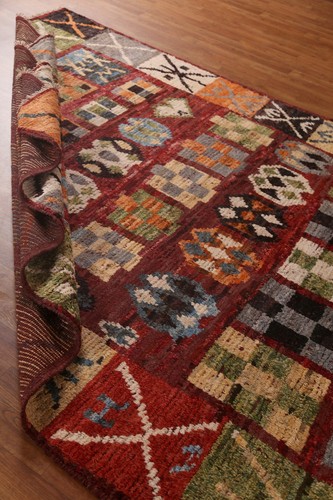 Hand-Knotted Tribal Moroccan Area Rug 7x10 Ft Multicolor Oriental Wool Carpet - Picture 17 of 19