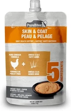 PureBites+ Skin & Coat Squeezables for Dogs, Only 5 Ingredients 15 pack