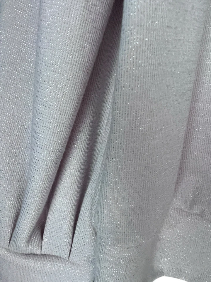 Suéter INC Elegante Rosa Pálido y Plata Talla Grande Manga Abullonada Cuello en V Brillante Foto 2 de 4