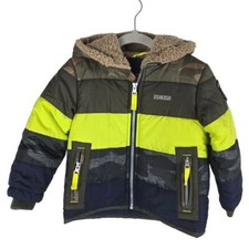 OshKosh B'Gosh Boys Camoflauge Yellow Strip Hooded Winter Jacket 2T