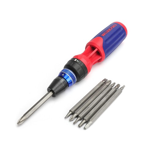 WORKPRO 12-in-1 Ratcheting Multi-Bit Screwdriver Set w/6PC Double-ended Bits - Picture 3 of 10