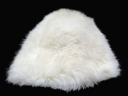 White Rabbit Fur '60s Hat, Ivory Real Vintage Cloche, Beautiful Off-White Retro - Picture 3 of 6