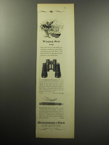 1957 Abercrombie & Fitch Advertisement - Habicht Binoculars and Scotch Duck Call - Picture 1 of 1