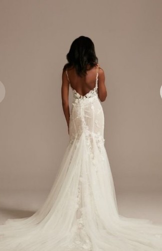 David's Bridal Galina Signature SIZE 22W Wedding Dress Beaded Floral Ivy 9SWG897 - Picture 5 of 21