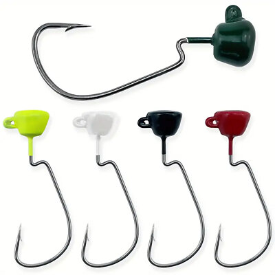 20pcs Ned Rig Jig Heads Weedless Finesse Mushroom Wide Gap Ned Fishing Hook Bass