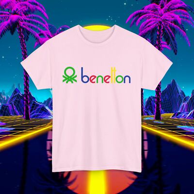 Custom Benetton vintage 1980s design t-shirt, Unisex for men and women, 90s tee