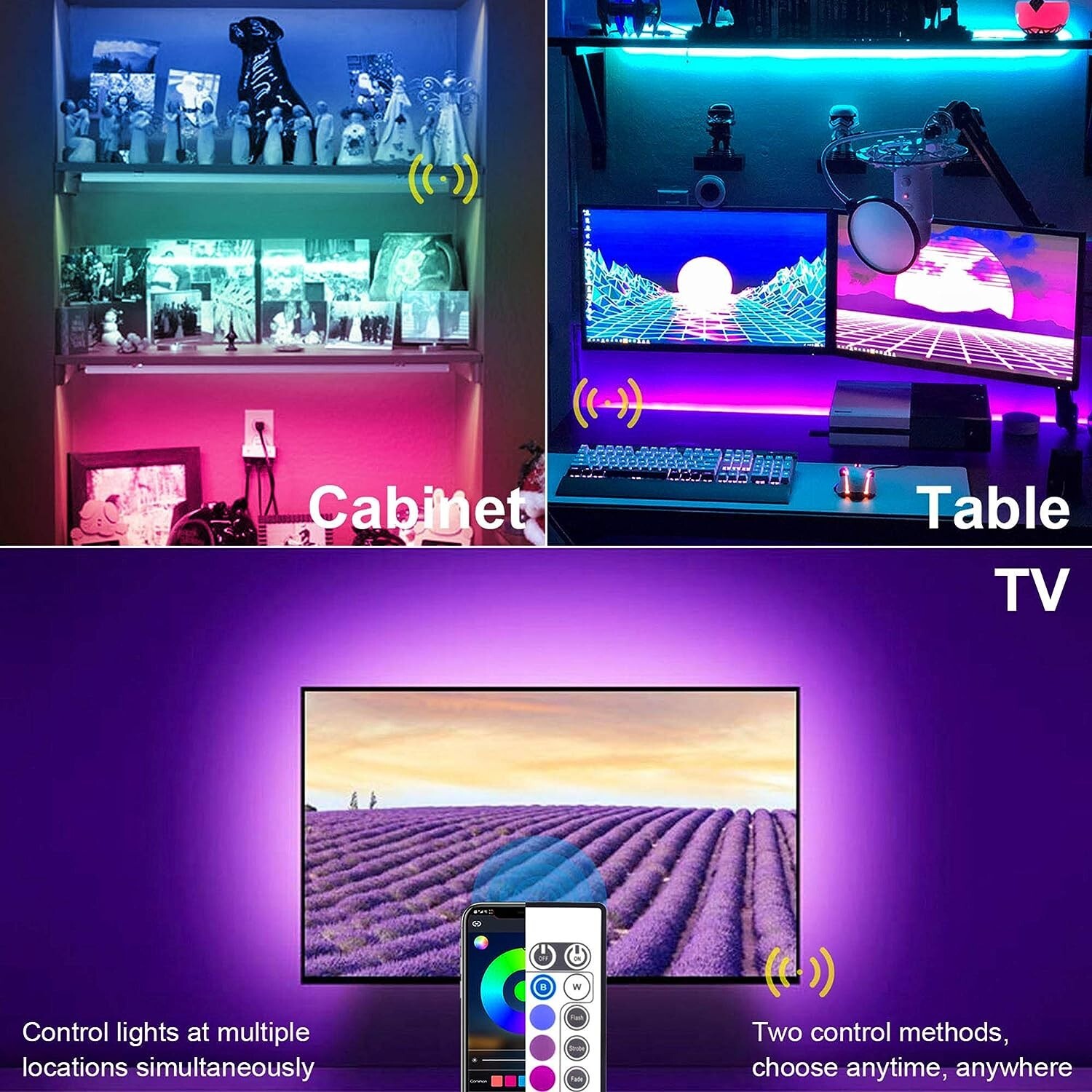 Bluetooth LED Strip Lights - Versatile TV Backlight - 8.2 ft for