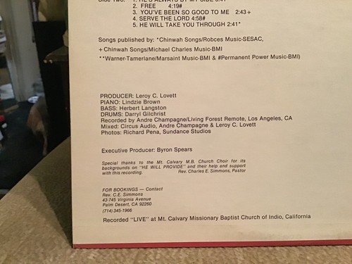 Biblique Gospel Singers He Volonté Fournira Birthright Promo 1981 - Picture 6 of 8