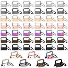 42PCS 1 Inch 7 Colors Keychain Hardware Set Key Fob for Wristlet Keychain