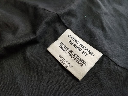 Oobe Brand 100% Black Wool Jacket Sport Coat Button up Men's Size Large - Picture 11 of 14