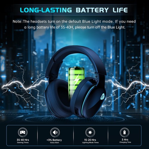 Casque de Jeu sans Fil 24 GHz pour PC PS5 Mac Switch Casque Bluetooth sans Fi... - Photo 5/9
