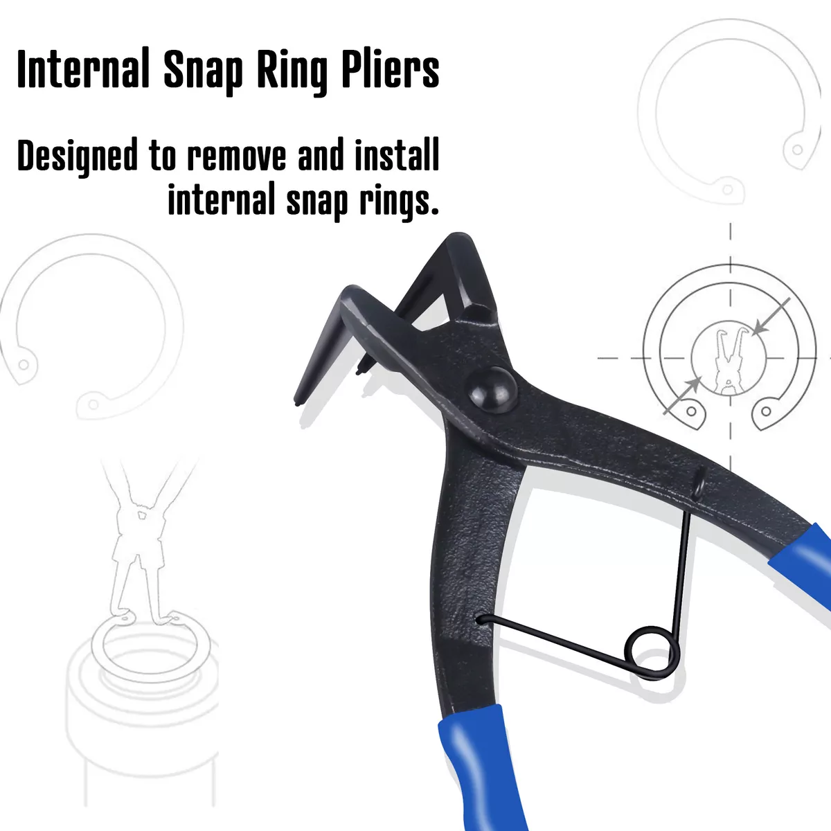 Heavy duty Cylinder Snap Ring Pliers Internal Ring Remover for