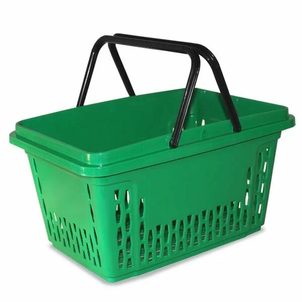 GERSO Einkaufskorb aus Kunststoff mit 2 Bügeln 40 Liter Polypropylen grün