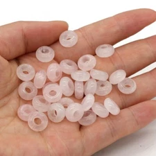 100pcs Wholesale Natural Rose Quartz Stone Beads Abacus Big Hole Beads 5x10mm