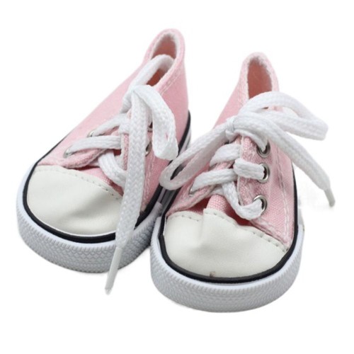 18 Inch Girl Doll Canvas Shoes 7cm Fashion Lines Flowers Sneakers Boots New - Picture 11 of 18