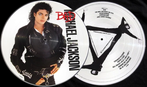 Michael Jackson BAD Album Disc 33t 12" LP Vinyl Record PICTURE DISC UK 1987