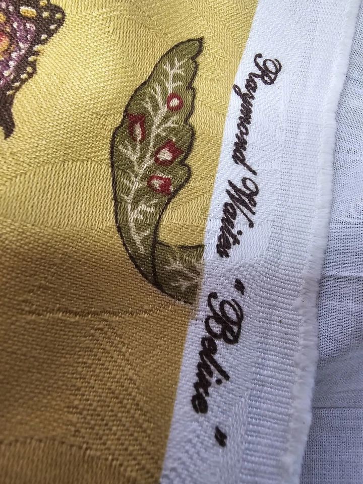 Tela de tapicería vintage Raymond Waites Mill Creek 17"x56" mono tibetano dorado Foto 4 de 4