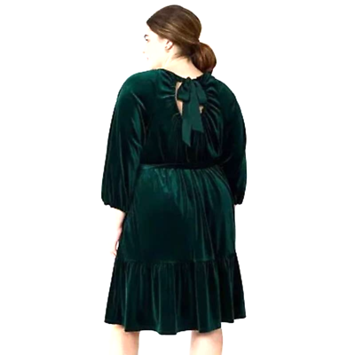 Draper James Dress 2X Green Velvet Skater Babydoll Christmas Party Missing  Belt | eBay