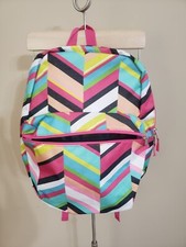 Global Degree Colorful Bookbag Backpack Stripe Pink Blue Black Yellow