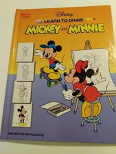 Disney Learn To Draw Mickey and Minnie, Walter Foster Pub. Vintage 1991
