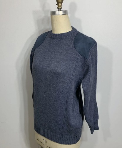 Vintage Sweater Leather Made In UK Womens Medium - Picture 2 of 8