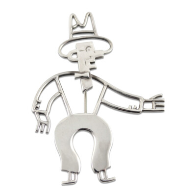 Vintage ACME Studio ''Maury'' Sterling Silver Brooch by Designer STEVEN GUARNACCIA