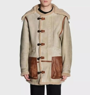 NWT RARE Yeezy Season 5 Shearling Leather Hooded Coat Jacket XS