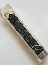 18mm Speidel Black Genuine Shark Contrast Stitched Padded Mens Watch Band