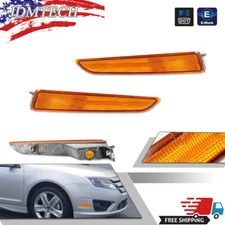 For 2010-2012 Ford Fusion Amber Lens Front Bumper Side Marker Light Housings Kit