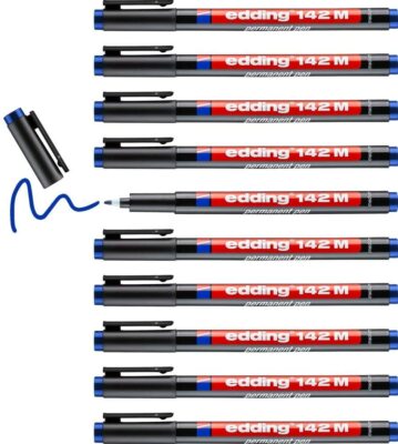 Edding e-142 M 1.0 10 Stück Permanentmarker für die Rückprojektionsfähig 1 mm bl