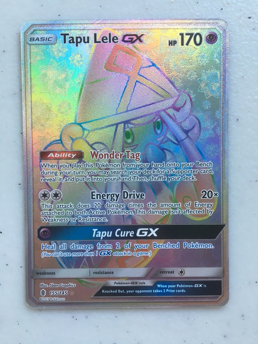 Tapu Lele GX Rainbow Rare Hyper Rare 155/145 Guardians Rising NM/M