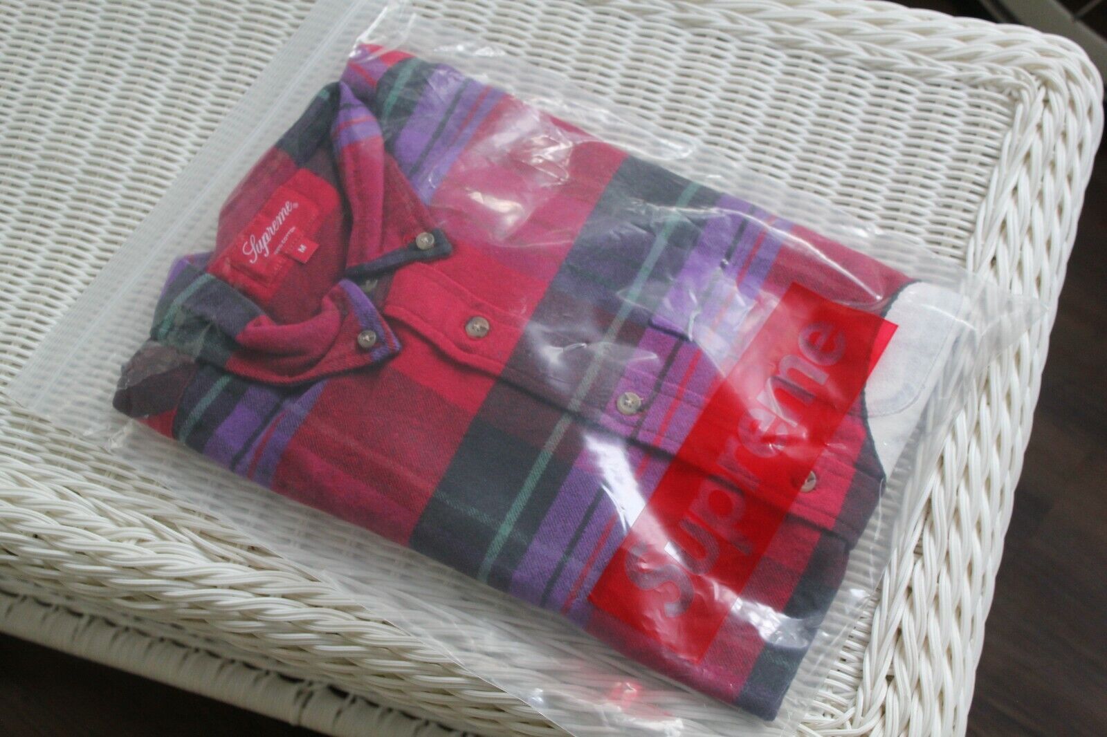 Supreme Daniel Johnston Plaid Shirt Red Medium IN HAND SHIPS NOW