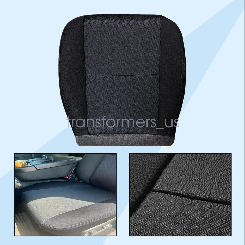 For 2012 2013 GMC Sierra 2500HD-Driver Bottom Replacement Cloth Seat Cover BLACK - Image 3 of 4