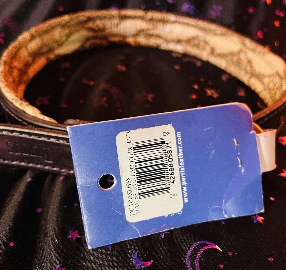 Perri's Padded Leather Dog Collar Havana Snakeskin XL Extra Large 20-25 Neck USA - Image 3 of 4