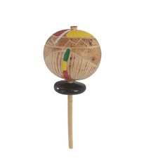 Single 10" Maraca Hand Painted Gourd Shaker Rattle Music Instrument Mexico