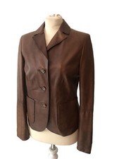 ** Max Mara ** Weekend ** Quality Brown Leather Jacket ** 42 / Uk 10 **