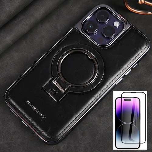 Funda híbrida con soporte de cuero magnético de metal para iPhone 16 15 Pro Max 14 13 - Imagen 21 de 23