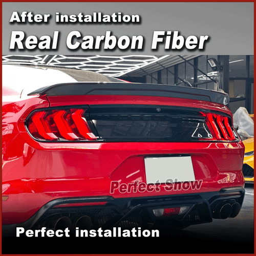 Fit For Ford Mustang Coupe 2015-2020 REAL Carbon Rear Trunk Spoiler Lid Wing - Picture 4 of 13