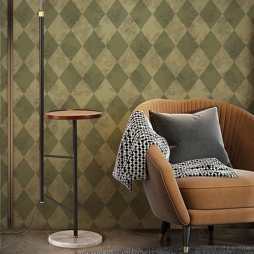 17.3"X393" Green Lattice Peel And Stick Wallpaper Chic Living Room Sticker Decor - Picture 8 of 8