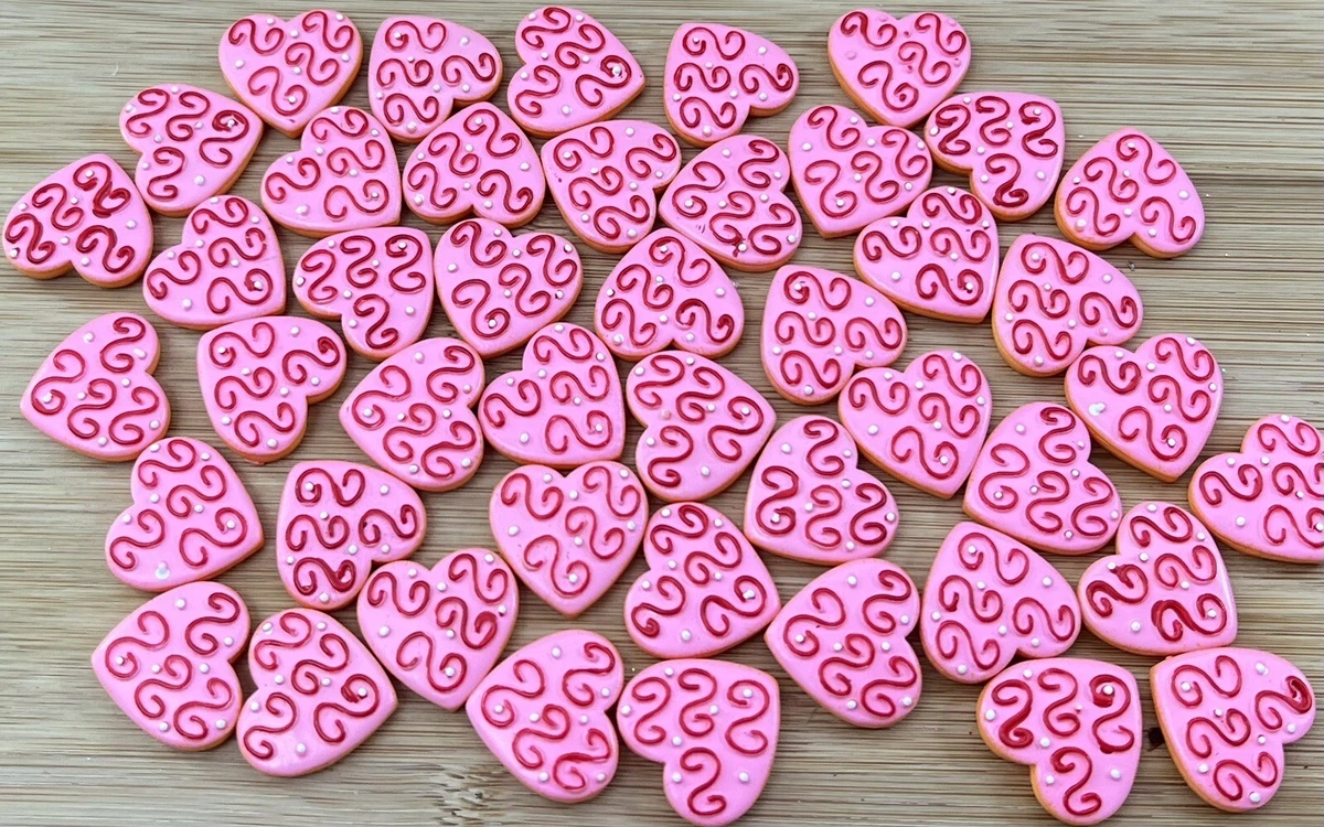 45pcs Kawaii Pink Heart Resin Flatback Beads DIY Art Embellishment