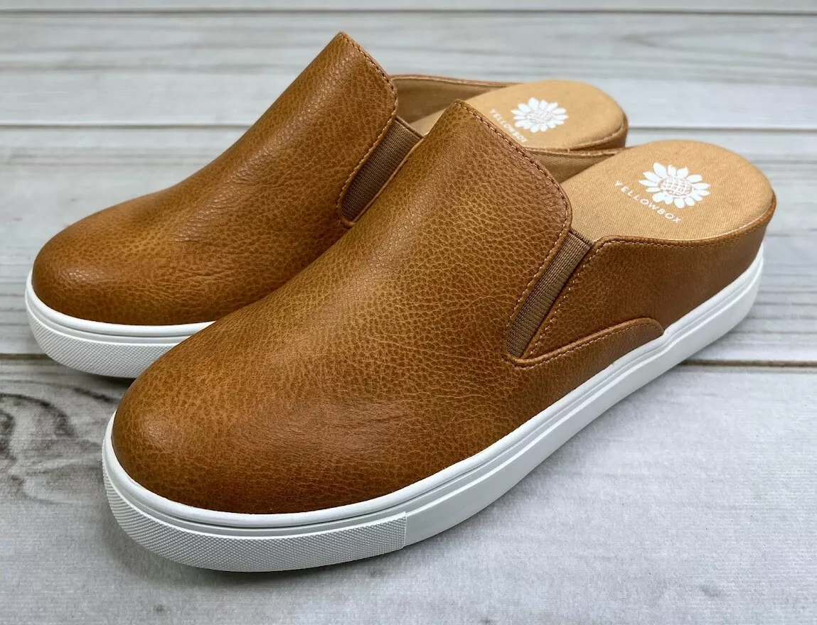 New Yellow Box Malida Women s Slip On Mules Taupe Brown Size 7.5 M