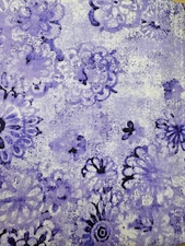 MICHAEL MILLER FABRICS PRESENTS "PURPLE MIRAGE"COTTON FLORAL 2YDS X 42" NEW