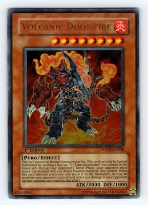 Yugioh Volcanic Doomfire FOTB-EN008 1st Edition Ultra Rare - NM  