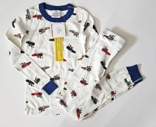 Hanna Andersson 130 8 NWT Bobsled Winter Long John Pjs Pajamas SR1-418