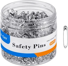 A+DAY Small Safety Pins 1.0 Inch (26mm), Size 0 Safety Pin 600-Count, Nickel