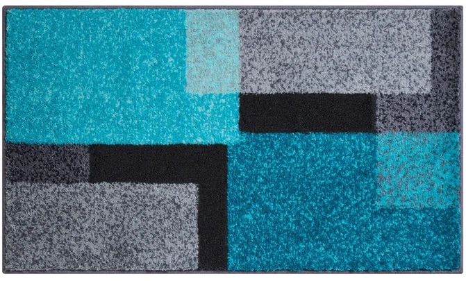 Badteppich Grund Atala türkis rutschfest waschbar 60x100cm 70x120cm 50x60cm - Bild 3 von 3