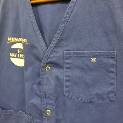 Menards Unisex Button Front Employee Vest Size XL Blue Career Work